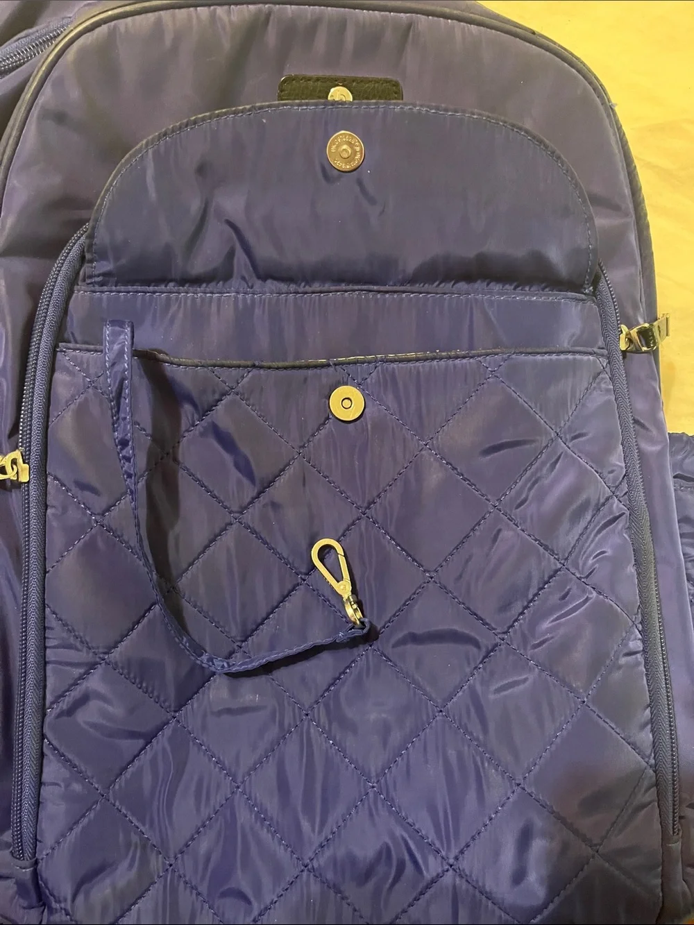 Baggallini Quilted Nylon Backpack Diaper Bag - Royal Blue